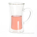 Double Wall Custom Glass Mug For White Tea